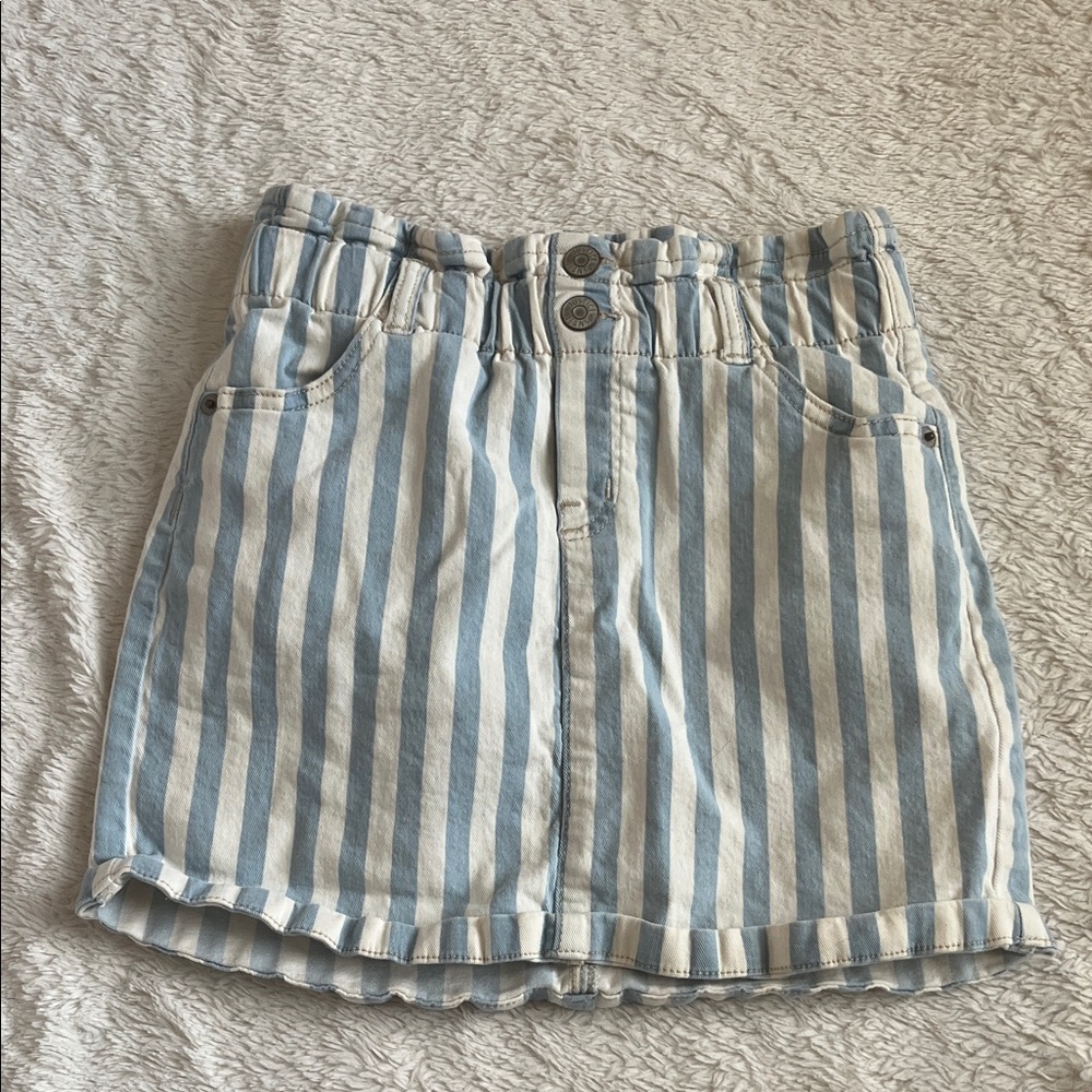 Justice Striped Blue and White Kid’s Skirt